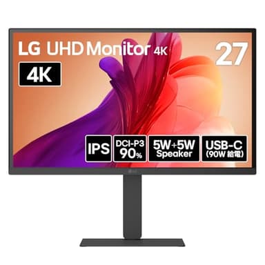 LG モニター ディスプレイ 27U730A-B 27インチ/4K(3840×2160)/IPS/DCI-P3 90%/HDR/アンチグレア/HDMI×2/DisplayPort/USB Type-C(USB PD90W)/スイベル/高さ調整/ピボット/5W+5W スピーカー