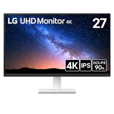 LG モニター ディスプレイ 27US500-W 27インチ/4K(3840×2160)/IPS/約10.7億色表示(8bit+FRC)/DCI-P3 90%/HDR/アンチグレア/HDMI×2/DisplayPort/フリッカーセーフ/ブルーライト低減モード/色覚調整/3辺フレームレス/3年安心・無輝点保証