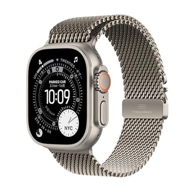 Apple Watch Ultra 3(GPS + Cellularモデル)- 49mmナチュラルチタニウムケースとナチュラルチタニウムミラネーゼループ - M